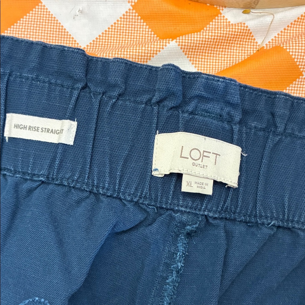 LOFT Navy Blue High-Rise Straight Girls' Bottoms